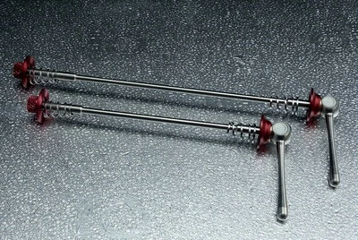 J&L Ti/Titanium Lever&Axle QR/Quick Release Wheel Skewers/-36g/Pair-Super Light - Image 1 of 4