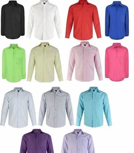 Boys Formal Shirt Wedding Christening Smart Party Casual Long Sleeve 5-15 Years - Picture 1 of 141