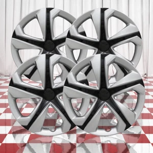 Set of 4 Silver w/Black 5 Spoke 16" Wheel Covers for 2016-2018 Honda Civic LX - Picture 1 of 3