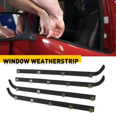 Inner & Outer Window Sweep Felts Seals Weatherstrip Kit For Ford F150 F250 F350 Foto 1 de 4