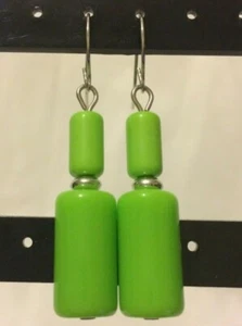 Small Green Beaded Earrings Mini Little Drop Dangle Womens Ladies Jewellery Gift - Picture 1 of 6