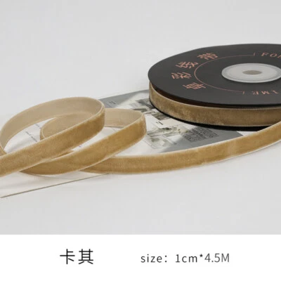 Cinta de terciopelo suave de 4,5 m para artesanía floral 0,39" Foto 1 de 4