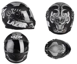 Helm LAZER Integral Bayamo Inked Doppelt Visier Motorrad Roller Matte Black Grau - Bild 1 von 2