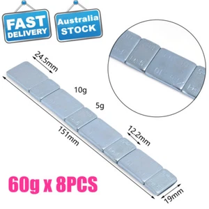 8X 60g Adhesive Wheel Tyre Tire Balance Weights Strips for Car Motorbike RC Boat - Picture 1 of 11