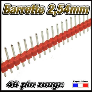 930R# barrette rouge mâle 40 pin 2,54mm sécable 2 à 25 pcs - arduino DIY - Imagen 1 de 1