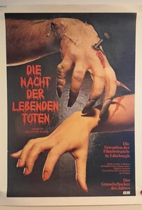 NIGHT OF THE LIVING DEAD 1968/1971 First Release German A1 Poster LINEN BACKED - Picture 1 of 5