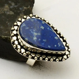 Lapis Lazuli Gemstone Ethnic Handmade Ring Jewelry Gift US Size-5.5 AR 82634 - Picture 1 of 1