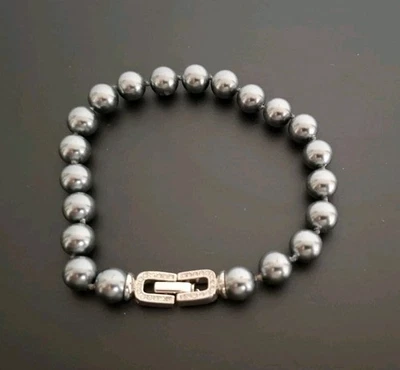Perlenarmband Damen Anthrazit Armband Schmuck Perlen Glänzend  - Bild 1 von 4