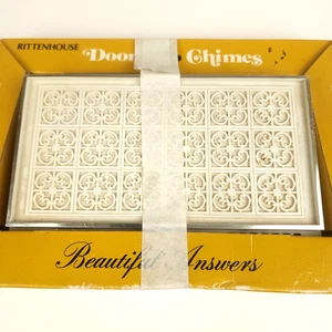 NOS Vintage MCM Rittenhouse Electric Doorbell Door Chimes Ivory White Silver - Picture 1 of 14