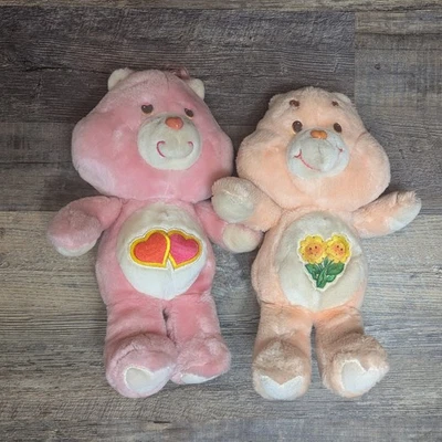 Lot of 2 Vintage 1980s Carebears Friendship and Love a Lot by Kenner 13" - Image 1 of 4