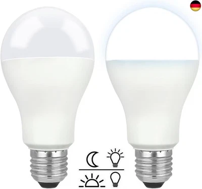 LED Dämmerungslampe E27 12W Kaltweiß 6000K mit Lichtsensor, 1200LM, AC 230V, 1 - Bild 1 von 4