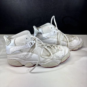 Nike Air Jordan 6 Rings White Red Shoes Sneakers 323432-116 Youth Size 3Y - Picture 1 of 10