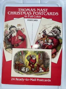 Postales de Navidad vintage de Thomas Nast en libro a todo color - Imagen 1 de 3