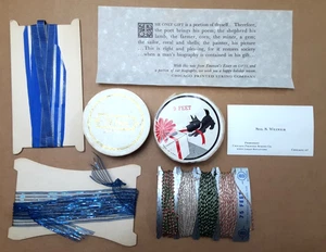 1950er-60er CHICAGO BEDRUCKTE SCHNUR Lot ~ Weihnachten BAND/Visitenkarte ~ SOL WEINER - Bild 1 von 6