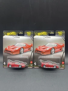 2025 Hot Wheels Premium Timeless Icons Ferrari F50 rot 1/5 Car Culture 2er Set - Bild 1 von 3