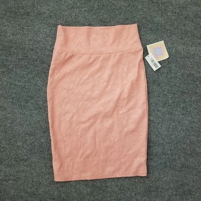 Nueva Falda Cassie Lularoe Mujer S (27x24) Naranja Lápiz Elastizada Diseño Floral Foto 1 de 4