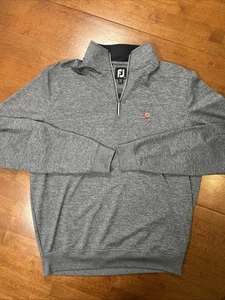 FJ Footjoy Pull Over Quarter Zip Men’s Size Small Gray Golf Long Sleeve - Picture 1 of 14