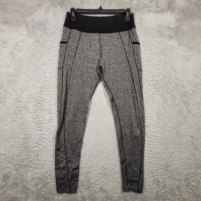 POP Fit Heather Gray Black Trim High Waist Athletic Leggings Womens Large * Snag - Image 1 of 4