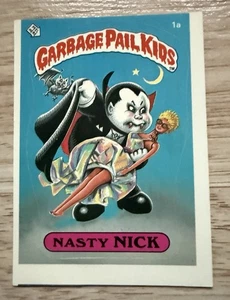 1985 Garbage Pail Kids #1a Nasty Nick NM/Mint ULTRA RARE MISCUT Series 1 Matte - Picture 1 of 10