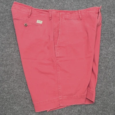 DENIM & SUPPY RALPH LAUREN Chino 短裤 36x9 仿旧褪色三文鱼粉色斜纹布 — 第 1/4 张图片