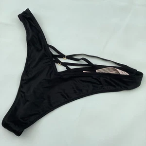 Victoria's Secret Very Sexy Black Strappy Back Thong Panties - Size S - BNWT - Picture 1 of 4