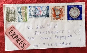 LETTRE EXPRES LE PECQ 05.1976 pour L'ALLEMAGNE AU TARIF. Cachet arrivée au dos - Imagen 1 de 2