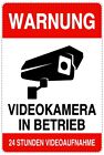 2x Videoüberwacht Videokamera in Betrieb Warnaufkleber Sticker Vertikal