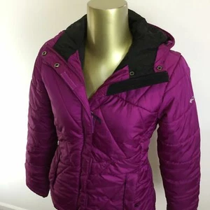Chaqueta acolchada con capucha acolchada púrpura con cremallera COLUMBIA SPORTSWEAR para mujer talla S - Imagen 1 de 12