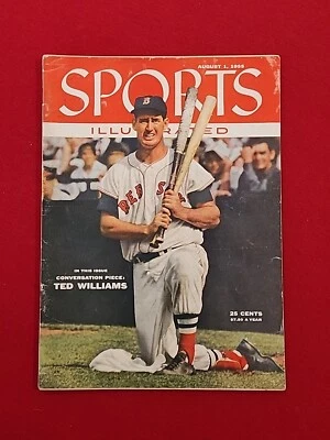 RARO QUIOSCO 1 de agosto de 1955 Ted Williams Sports Illustrated primera portada sin etiqueta Foto 1 de 4