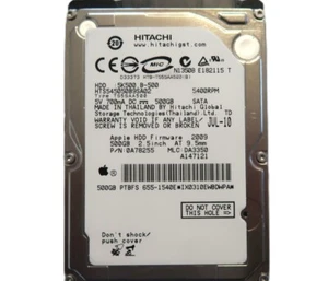 Hitachi HTS545050B9SA02 0A78255 DA3350 Thailand 2.5" 500gb Sata hard drive 2010 - Picture 1 of 5