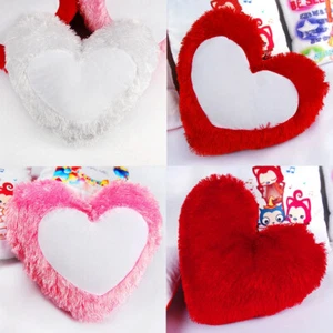 Blank Heart Shaped Pillow Case for Heat Press Transfer Sublimation Cushion Cover - Picture 1 of 20