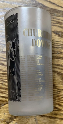 1959 frosted Kentucky Derby Mint Julep Glass. Churchill Downs, excellent cond Cover
