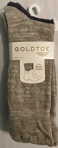 NWT GOLD TOE CROCHET BOOT CREW SOCKS - 2 PAIR - Picture 1 of 4