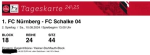Ticket 1.FCN gegen Schalke04 (10.08.24) - Bild 1 von 1