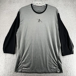 Nike Pro Combat Shirt Men XL Gray Black Ken Griffey Jr Swing Man Fitted 3/4 - Picture 1 of 7