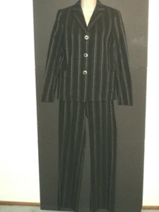 Peace of Cloth Panticular Sz X Small Jacket & Pants Suit Black/Gray Pin Stripes - Picture 1 of 8