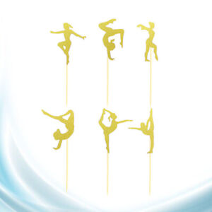 24 Gold Cake Toppers Fitness Gymnastics Theme