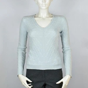 Ralph Lauren Black Label 100% CASHMERE Pullover Cable-Knit Sweater V-Neck XS S - Picture 1 of 9