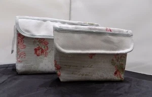 BEAUTY TROUSSE BUSTA DONNA GRIGIO CON ROSE DA RICAMARE A PUNTO CROCE BA00269 - Picture 1 of 2