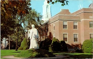 Statue of Noah Webster Town Hall West Hartford Connecticut Postcard - Picture 1 of 2
