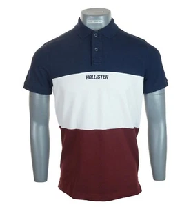 New Men's Hollister Advanced Stretch Polo Shirt Short Sleeve XL Colourblock - Picture 1 of 4