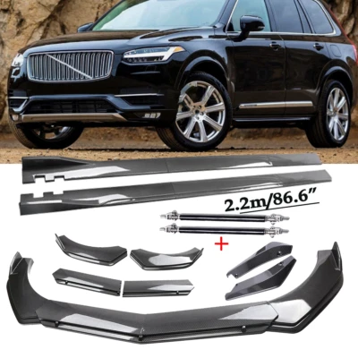 For Volvo XC60 XC40 XC90 Carbon Fiber Front Bumper Rear Lip Spoiler Body Kits - Image 1 of 4