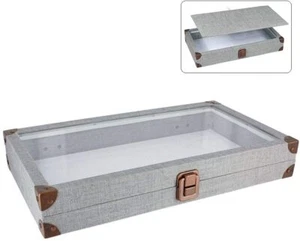 Jewelry Case with Glass Top and Lock with various finishes available - Picture 1 of 20