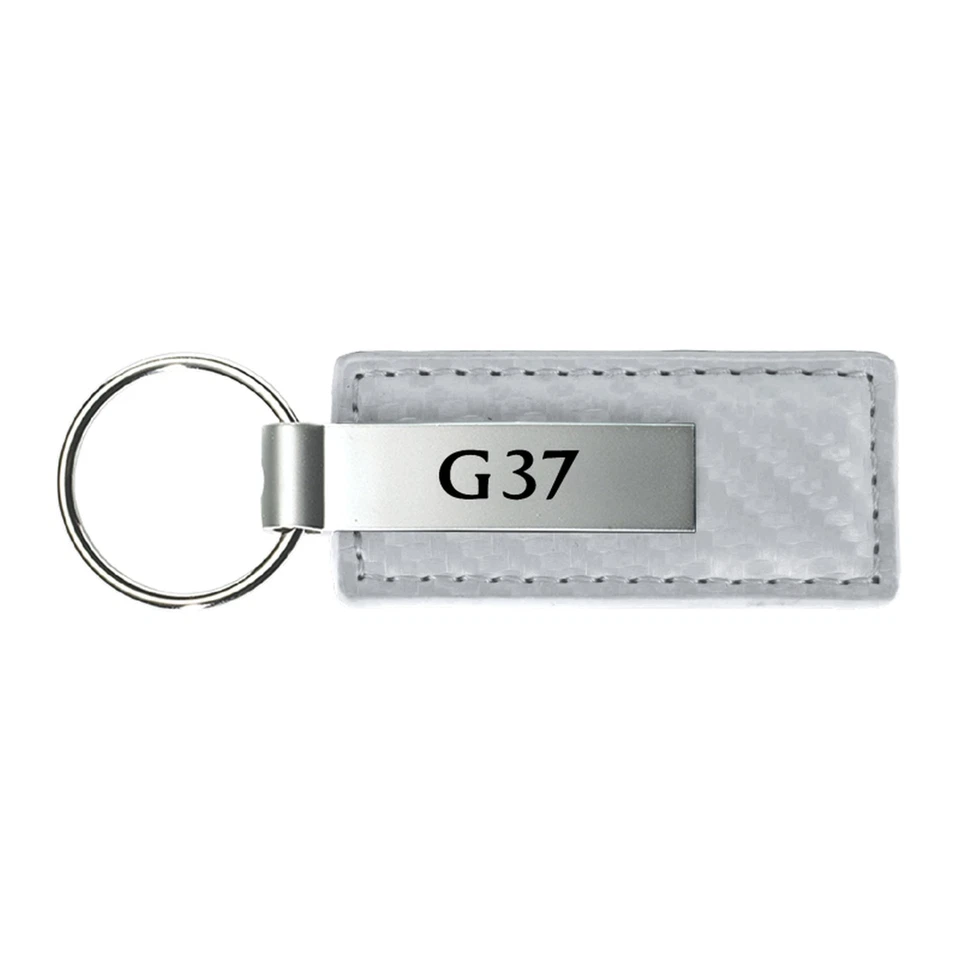 Infiniti G37 Carbon Fiber Leather Key Chain (White) - Image 1 of 1