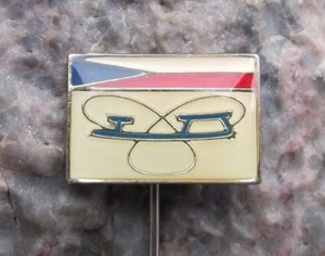 Vintage Czech Union Association of Ice Skaters and Figure Skating Flag Pin Badge - Picture 1 of 4