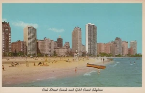Oak Street Beach Gold Coast Skyline Chicago IL Illinois Postcard 13954a - Picture 1 of 8