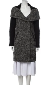Diane Von Furstenberg Lulu Tech Boucle wool blend Long Jacket coat sz 6 - Picture 1 of 16