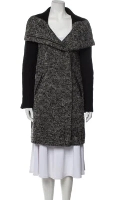 Casaco longo Diane Von Furstenberg Lulu Tech Boucle mistura de lã tamanho 6 - Imagem 1 de 4