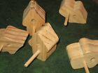 LOT OF 5 DARICE WOOD BIRD HOUSES 1 1/2" UNFINISHED BIRCH