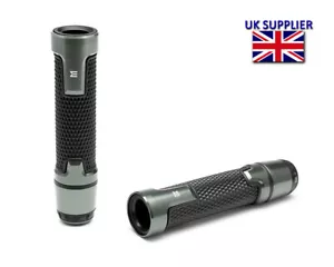 Motorcycle Handgrips Grips with Bar Ends for 22mm 7/8 inch Handlebars in Grey - Picture 1 of 9